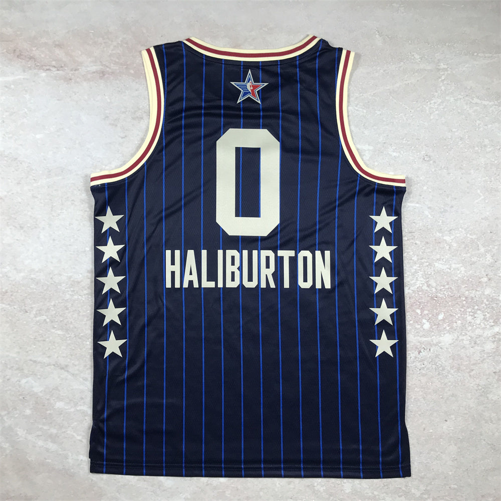Indiana Pacers #0 Tyrese Haliburton 2024 NBA All-Star Swingman Jersey Hot Press 24 All-Star Blue Hot Press S-XXL basketball jersey product view 1