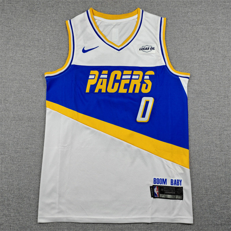 Indiana Pacers #0 Tyrese Haliburton 26 Pacers 0 White City Edition Style 4 Basketball Jersey basketball jersey product view 1