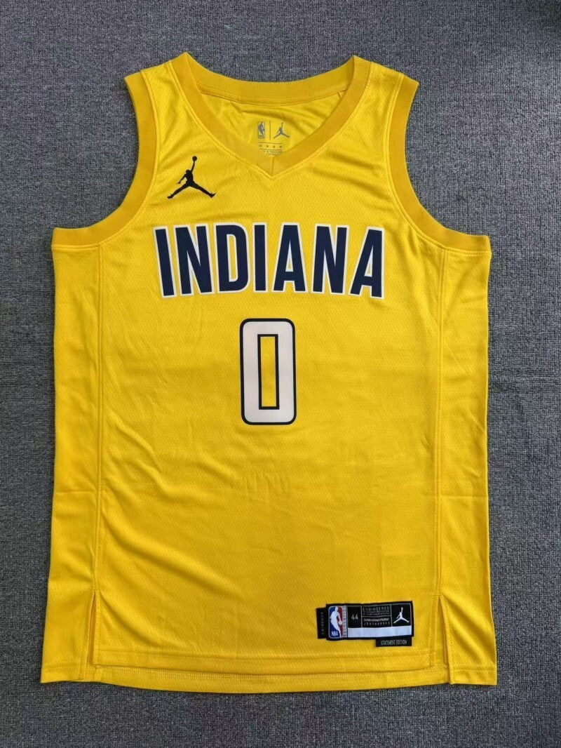 Indiana Pacers #0 Tyrese Haliburton 26 Season Pacers Team Yellow Style 4 Basketball Jersey basketball jersey product view 1