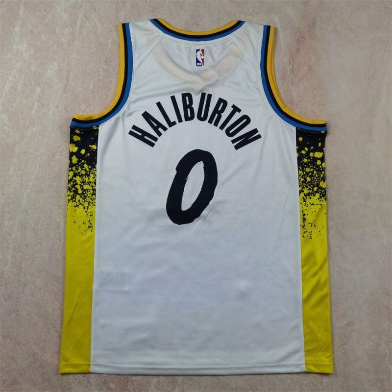Indiana Pacers #0 Tyrese Haliburton Hot Press Pacers 0 White City Edition s-xxl Style 1 Basketball Jersey basketball jersey product view 1