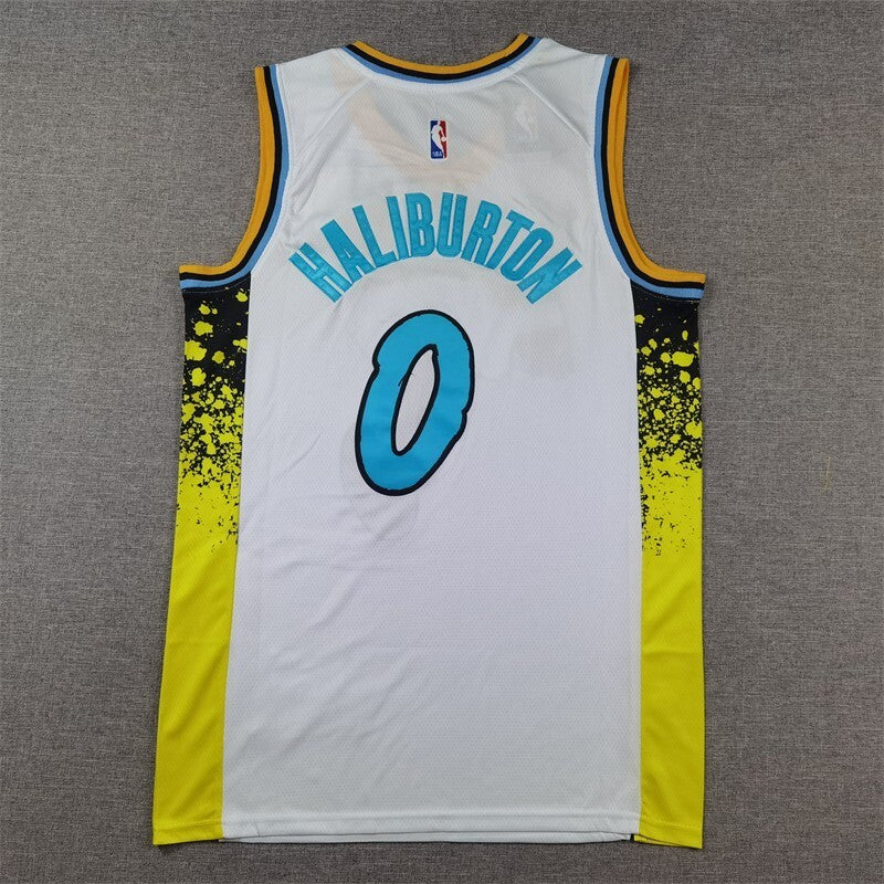 Indiana Pacers #0 Tyrese Haliburton Pacers 0 White City Edition s-xxl Style 1 Basketball Jersey basketball jersey product view 1