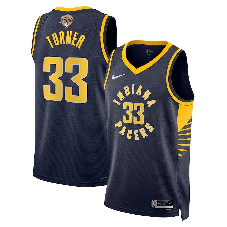 Indiana Pacers #33 Myles Turner Unisex 2025 NBA Finals Swingman Jersey - Icon Edition - Navy basketball jersey product view 1