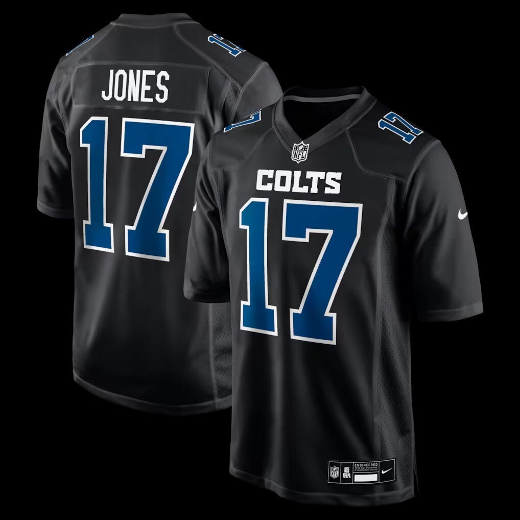 Indianapolis Colts #17 Daniel Jones Fashion Game Jersey - Black Football Jersey football jersey product view 1