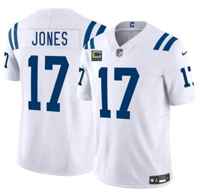 Indianapolis Colts #17 Daniel Jones White 2025 F.U.S.E. With 4-Star C Patch Football Jersey football jersey product view 1