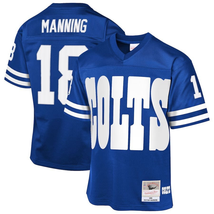 Indianapolis Colts #18 Peyton Manning Mitchell & Ness 1998 Throwback Fashion Jersey - Royal football jersey product view 1