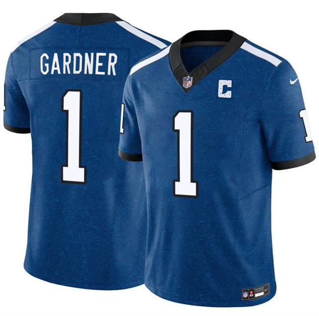 Indianapolis Colts #1 Sauce Gardner Blue 2025 F.U.S.E. Throwback Vapor Football Jersey football jersey product view 1