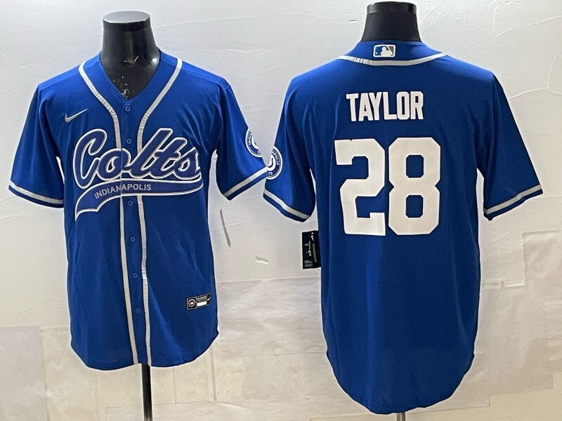 Indianapolis Colts #28 Jonathan Taylor Colts Collaboration Football Jersey football jersey product view 1