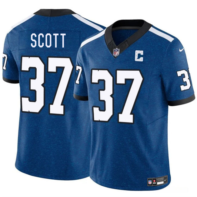 Indianapolis Colts #37 Daniel Scott Blue 2025 F.U.S.E. Throwback Vapor Limited Football Jersey football jersey product view 1