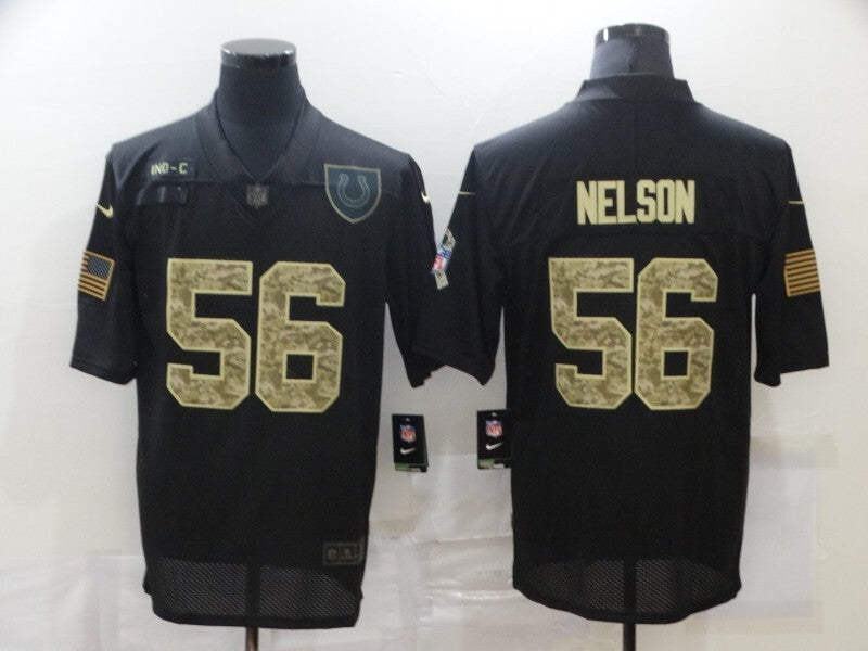 Indianapolis Colts #56 Quenton Nelson 20 Salute Camo Text 745 Football Jersey football jersey product view 1