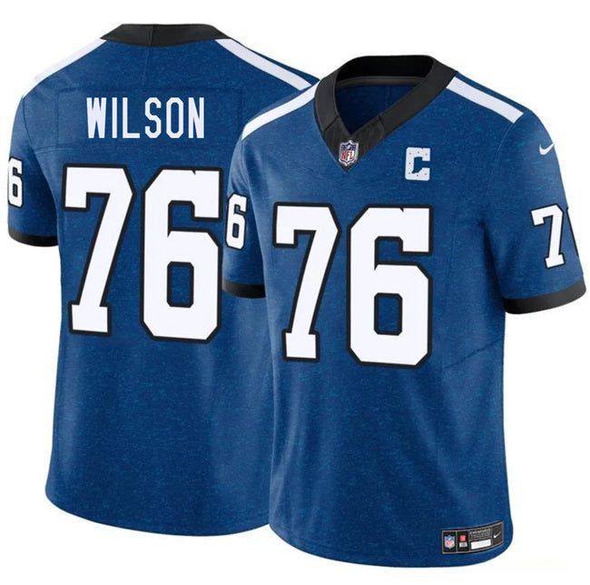 Indianapolis Colts #76 Jack Wilson Blue 2025 F.U.S.E. Throwback Vapor Limited Football Jersey football jersey product view 1