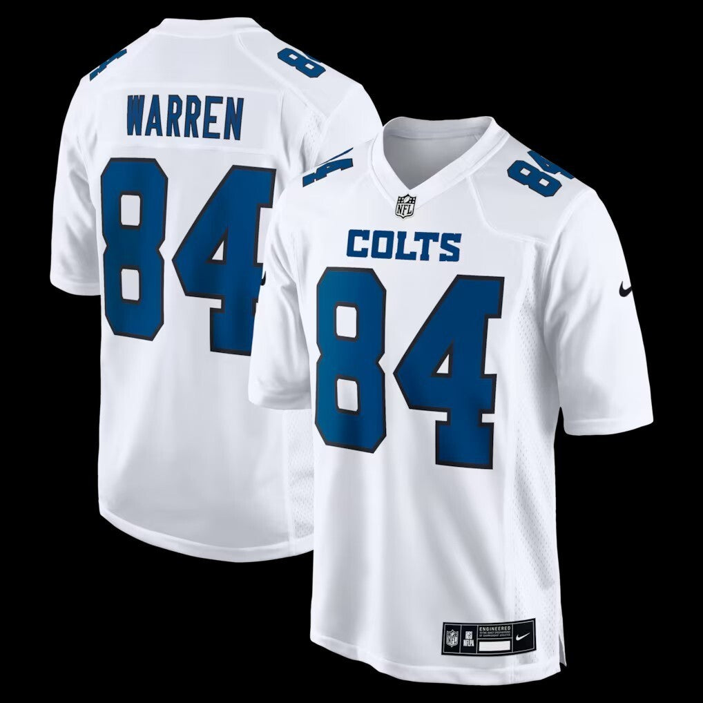 Indianapolis Colts #84 Tyler Warren Fashion Game Jersey - White Football Jersey football jersey product view 1