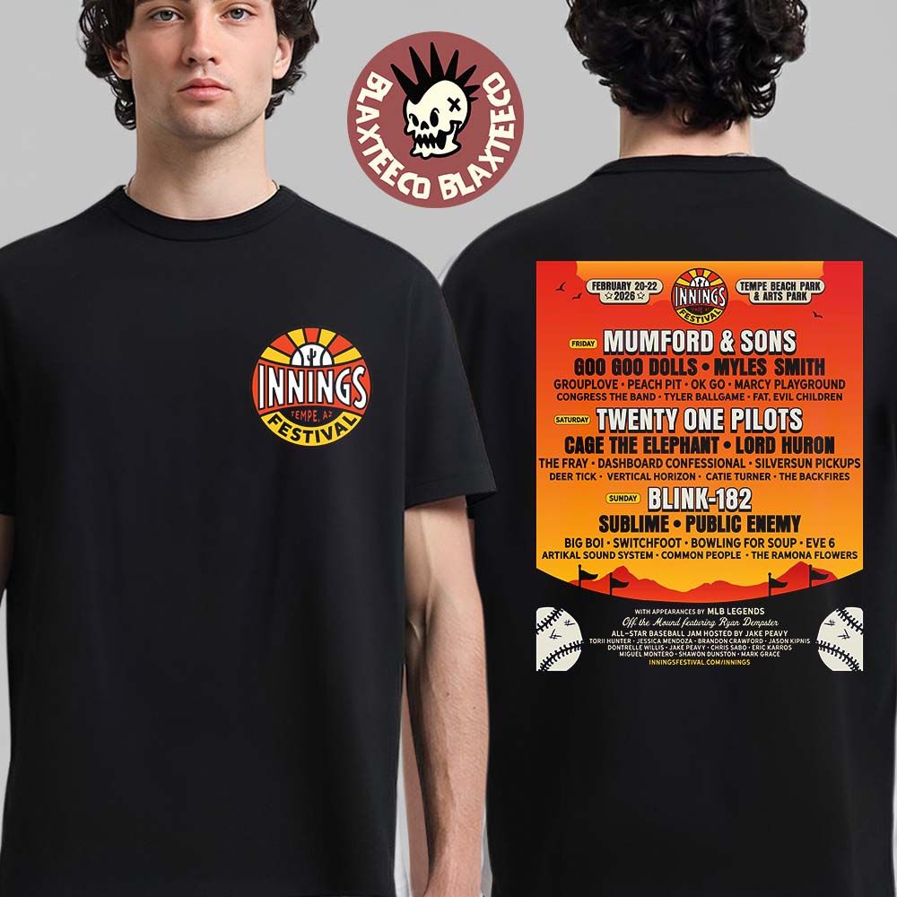 Inning Festival 2026 Full Lineup In Tempe Arizona At Temple Beach Park And Arts Park On February 20 21 22 2026 Two Sided T-Shirt - T-Shirt, Sweatshirt, Hoodie