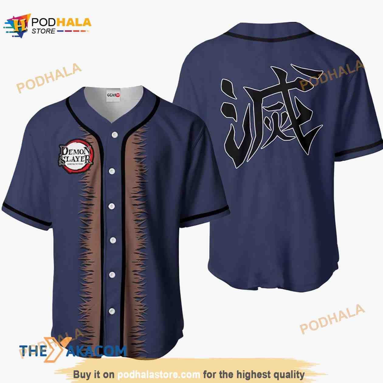 Inosuke Kimetsu Anime Costume 3D Baseball Jersey Shirt baseball jersey product view 1