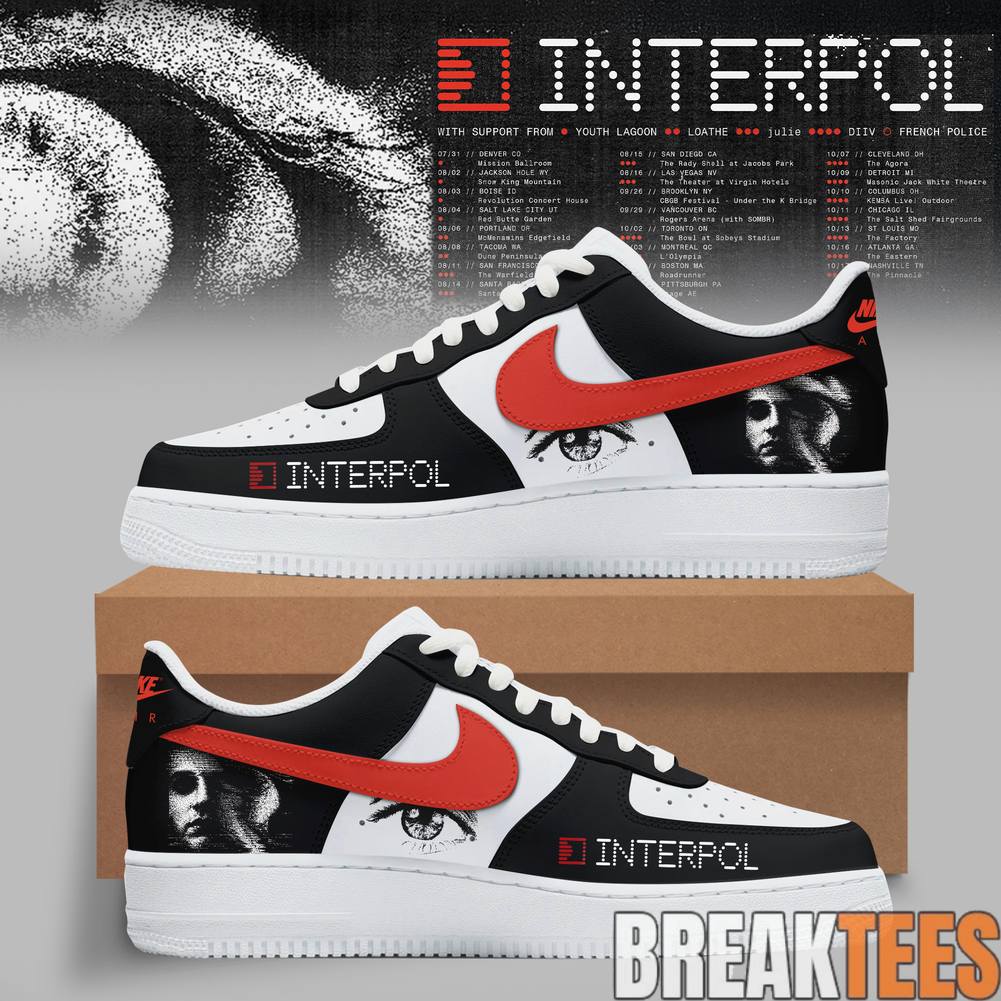 Interpol 2026 North American Tour Custom Air Force 1 Unisex T-shirt, Sweatshirt, Hoodie, Long Sleeve Tee - T-Shirt, Sweatshirt, Hoodie