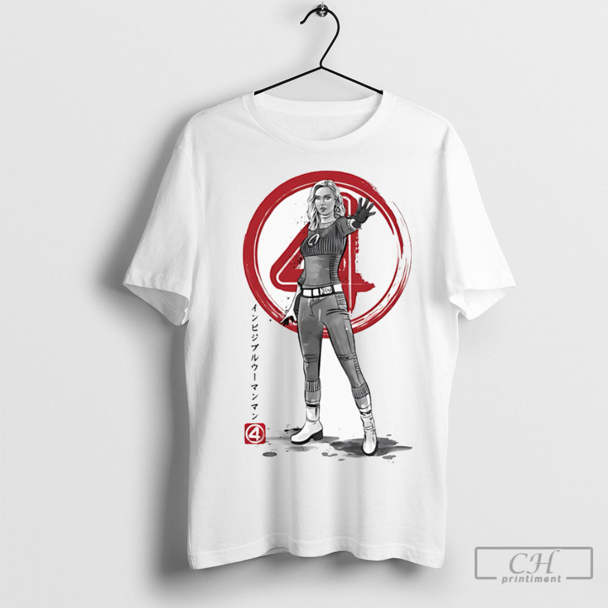 Invisible Woman Sumi E Japanese T Shirt Unisex T-shirt, Sweatshirt, Hoodie, Long Sleeve Tee - T-Shirt, Sweatshirt, Hoodie