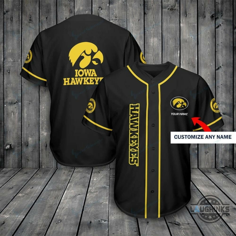 Iowa Baseball Jersey All Over Printed Ncaa Iowa Hawkeyes Custom Name Black Jersey Shirts The University Of Iowa Baseball Uniform NEW baseball jersey product view 1