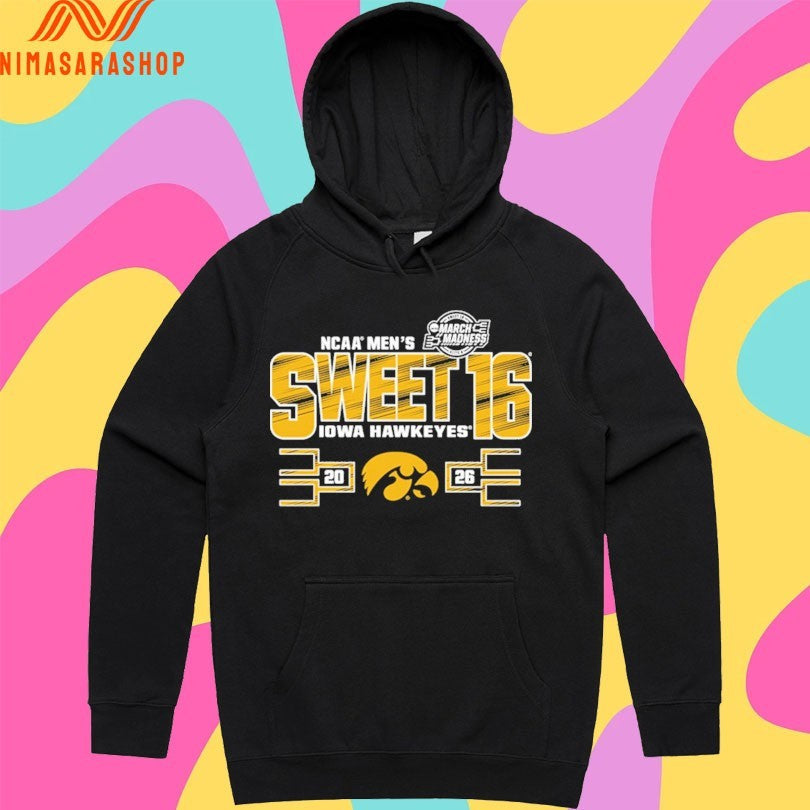 Iowa Hawkeyes 2026 Ncaa Men's Basketball Sweet 16 - Adult & Kids T-Shirts, Sweatshirts & Hoodies apparel design preview 2