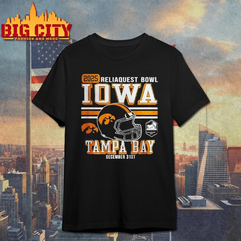 Iowa Hawkeyes Football Reliaquest Bowl 2025 Tampa Bay December 31st Shirt Unisex T-shirt, Sweatshirt, Hoodie, Long Sleeve Tee - T-Shirt, Sweatshirt, Hoodie