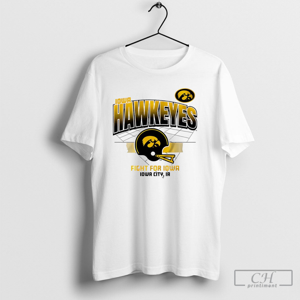 Iowa Hawkeyes Football Fight For Iowa Helmet Grid Shirt Tee Unisex T-shirt, Sweatshirt, Hoodie, Long Sleeve Tee - T-Shirt, Sweatshirt, Hoodie
