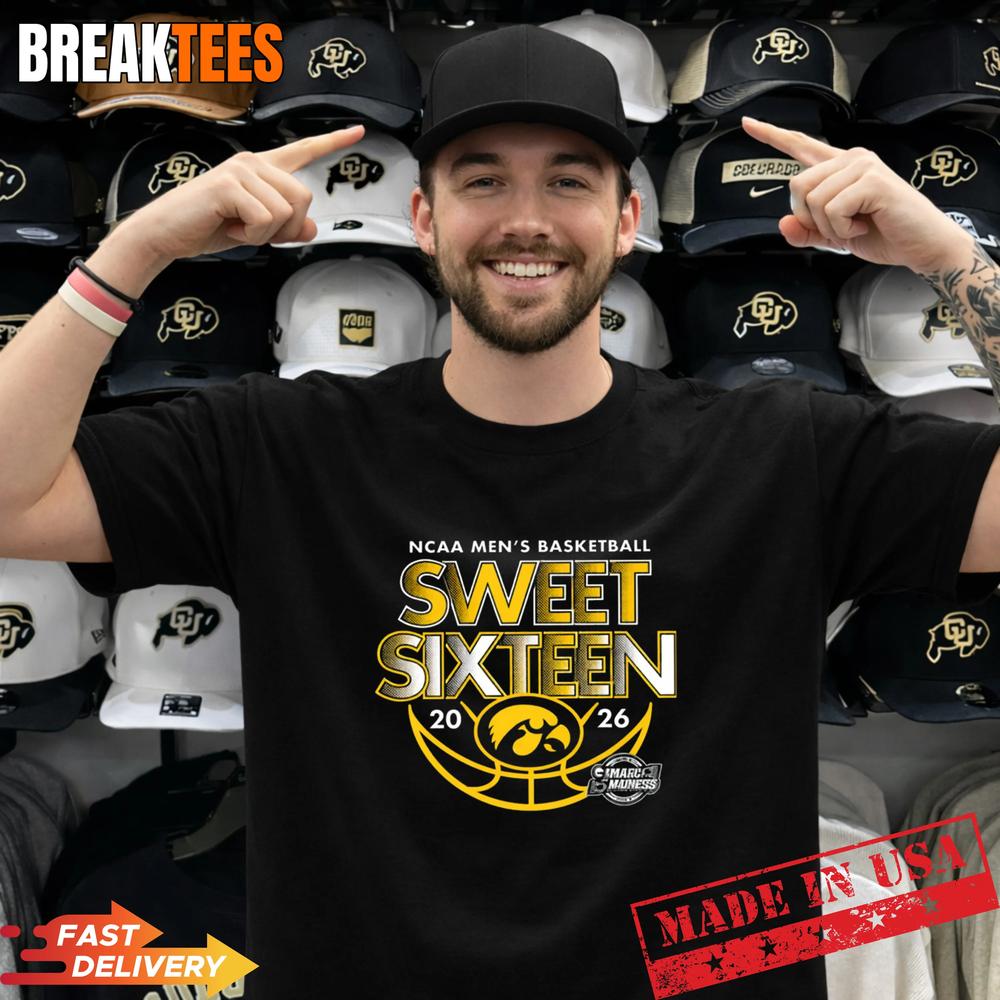 Iowa Hawkeyes Mens Basketball 2026 Sweet Sixteen Shirt Unisex T-shirt, Sweatshirt, Hoodie, Long Sleeve Tee - T-Shirt, Sweatshirt, Hoodie