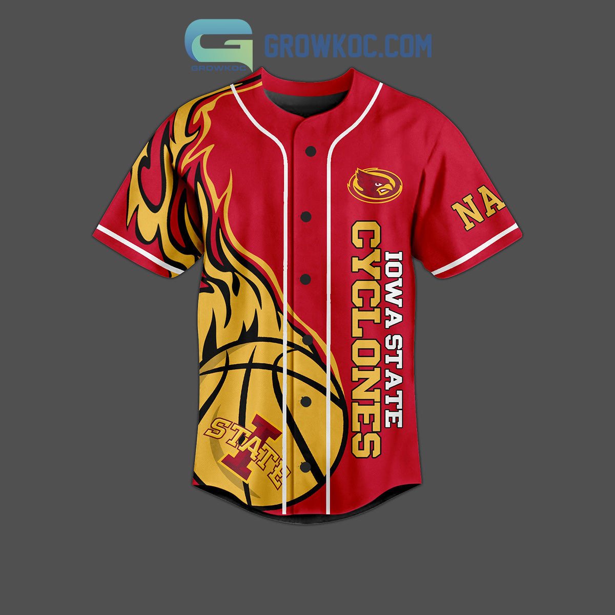 Iowa State Cyclones Nation Fan Personalized Baseball Jersey baseball jersey product view 2
