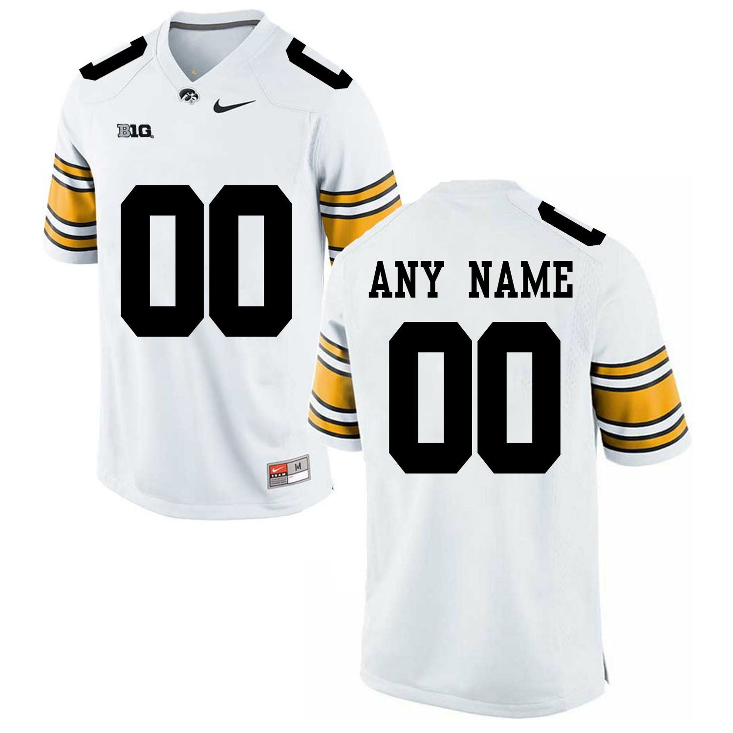 Iowa ANY NAME 00 White College Football Jersey football jersey product view 1