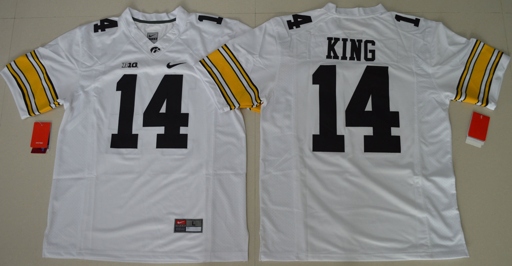 Iowa Custom White College Football Jersey football jersey product view 1