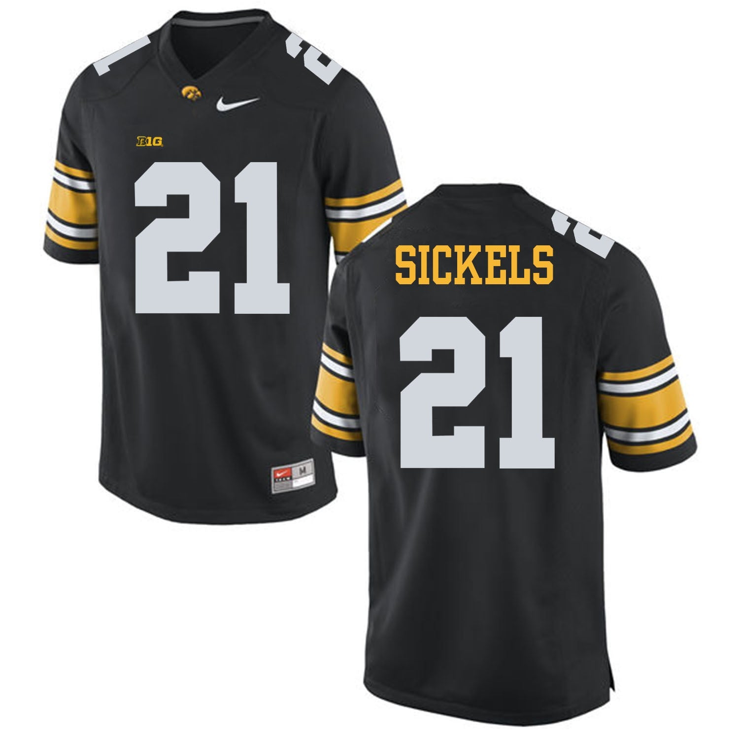 Iowa SICKELS 21Black College Football Jersey football jersey product view 1