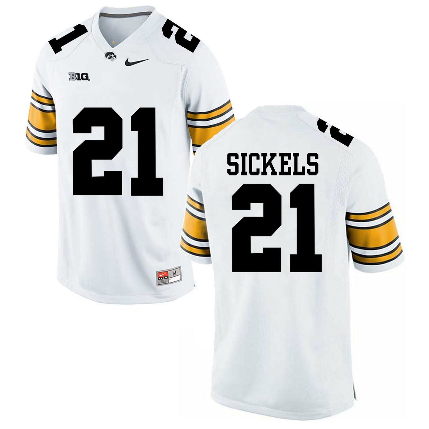 Iowa SICKELS 21 White College Football Jersey football jersey product view 1