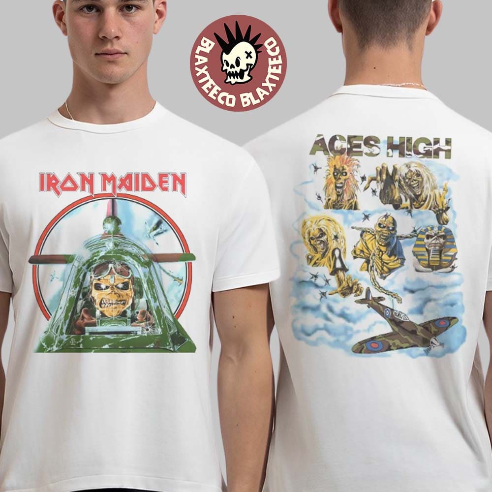 Iron Maiden Aces High Live After Death 40th Anniversary Variant Eddie Two Sided T-Shirt Unisex T-shirt, Sweatshirt, Hoodie, Long Sleeve Tee - T-Shirt, Sweatshirt, Hoodie