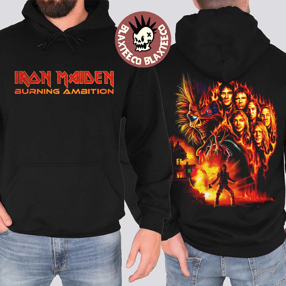 Iron Maiden Burning Ambition Film Merch Hoodie Unisex T-shirt, Sweatshirt, Hoodie, Long Sleeve Tee - T-Shirt, Sweatshirt, Hoodie