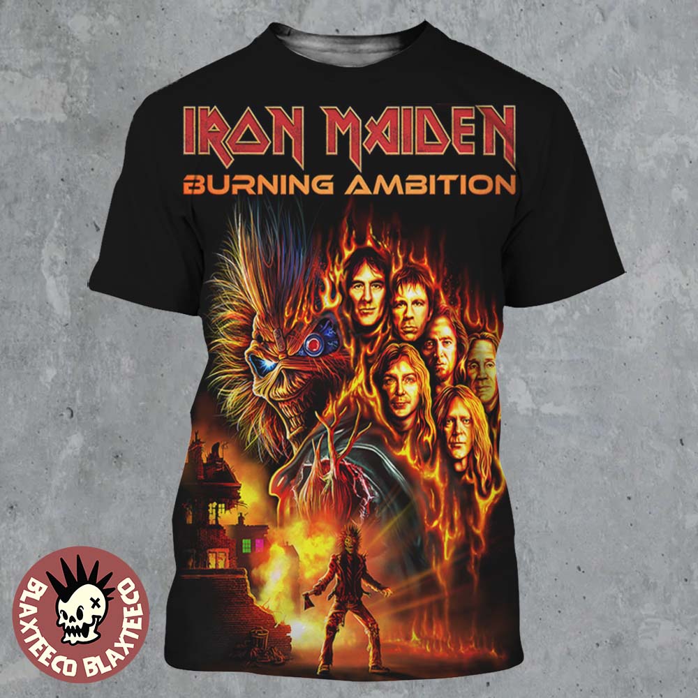 Iron Maiden Burning Ambition Movie Poster All Over Print Shirt Unisex T-shirt, Sweatshirt, Hoodie, Long Sleeve Tee - T-Shirt, Sweatshirt, Hoodie