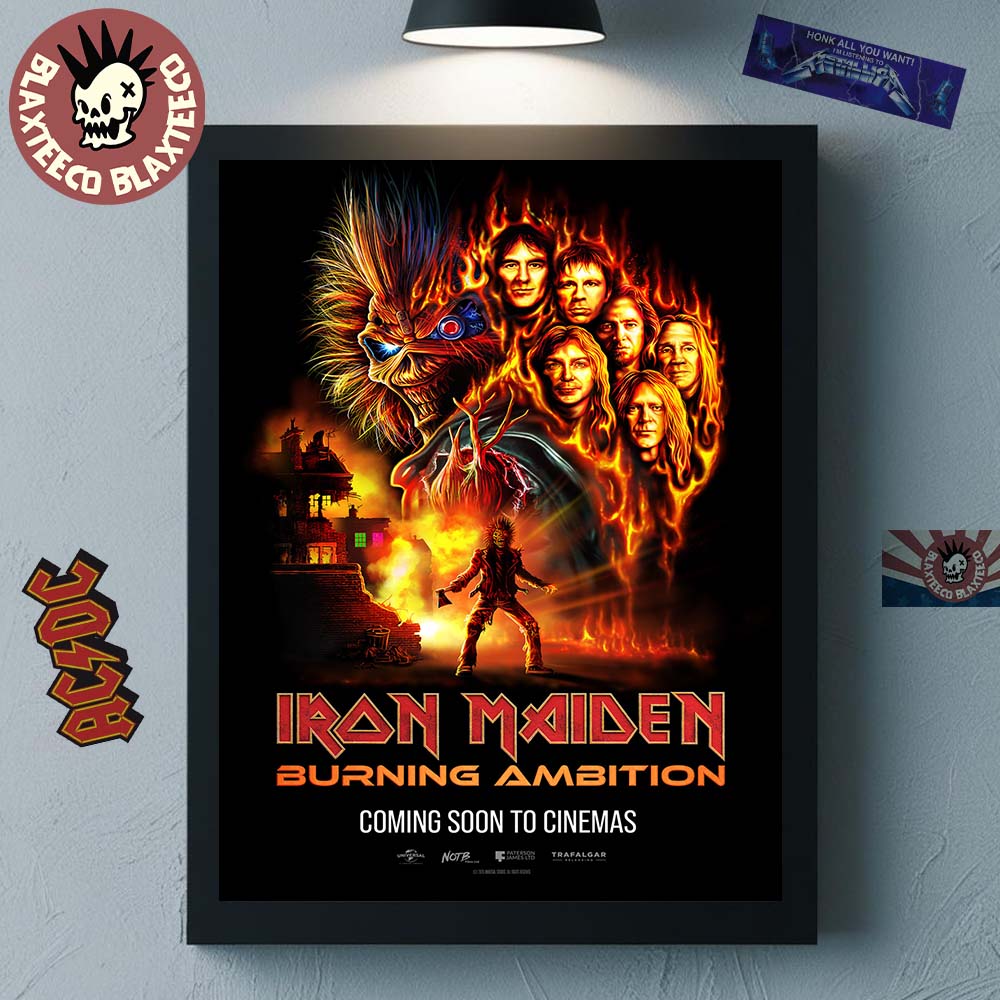 Iron Maiden Burning Ambition Movie Poster Canvas For Home Decor Unisex T-shirt, Sweatshirt, Hoodie, Long Sleeve Tee - T-Shirt, Sweatshirt, Hoodie