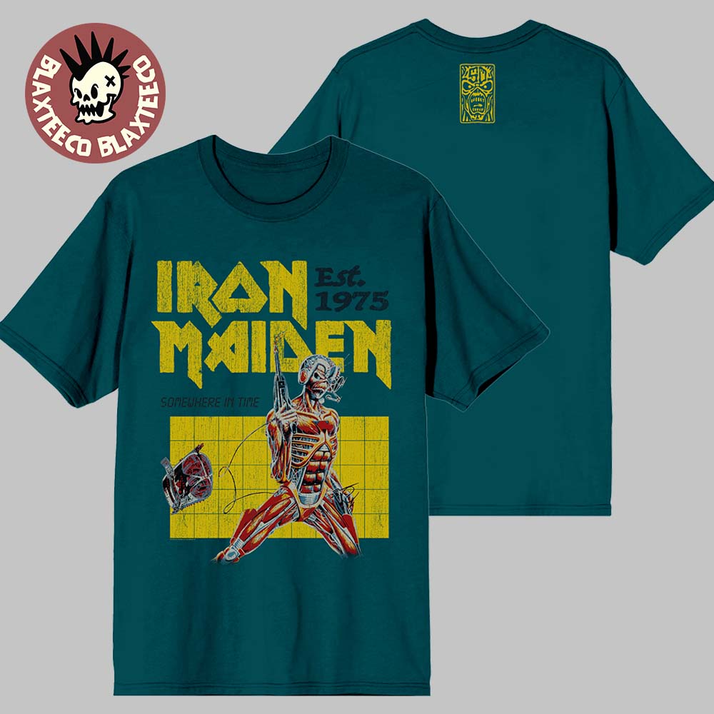 Iron Maiden Cyborg Eddie 50th Anniversary Somewhere In Time Some Green In Time T-Shirt Unisex T-shirt, Sweatshirt, Hoodie, Long Sleeve Tee - T-Shirt, Sweatshirt, Hoodie