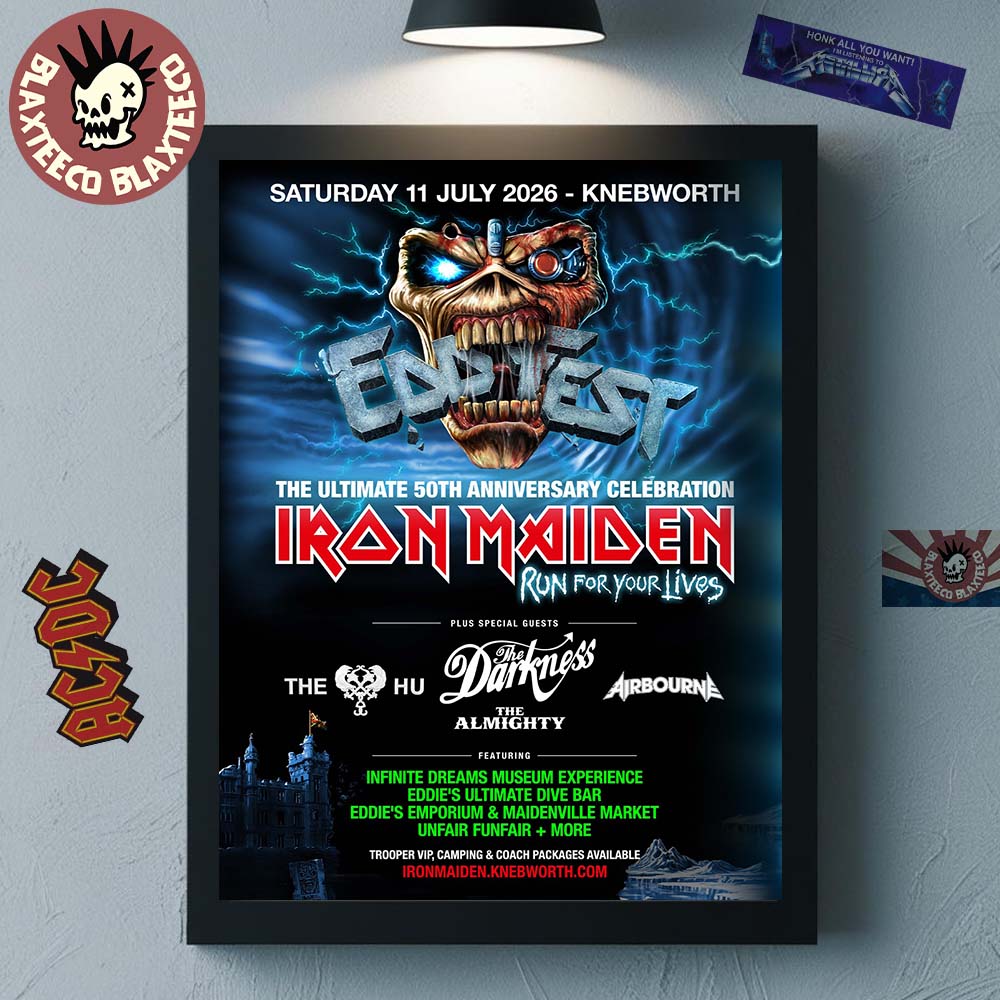 Iron Maiden EddFest The Ultimate 50th Anniversary Celebration On 11 July 2026 I Knebworth UK Home Decor Poster Canvas - T-Shirt, Sweatshirt, Hoodie