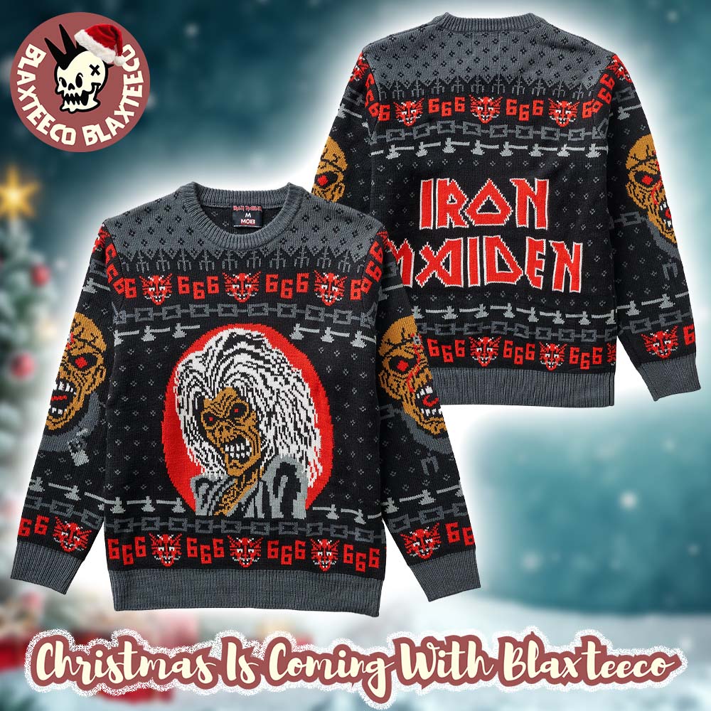 Iron Maiden Eddie The Killers Album 666 Ugly Christmas Sweater Unisex T-shirt, Sweatshirt, Hoodie, Long Sleeve Tee - T-Shirt, Sweatshirt, Hoodie
