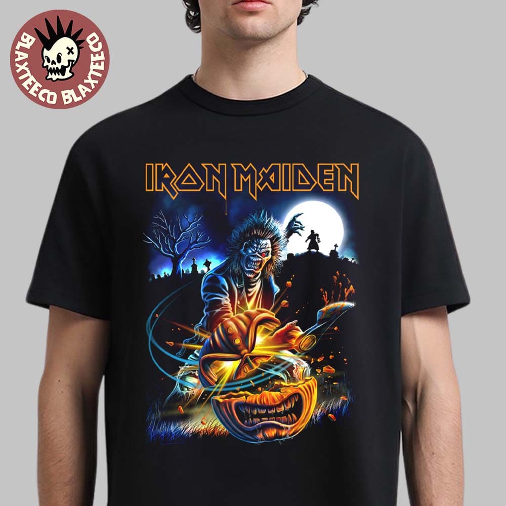 Iron Maiden Halloween 2025 Eddie Pumpkin Slasher T-Shirt Unisex T-shirt, Sweatshirt, Hoodie, Long Sleeve Tee - T-Shirt, Sweatshirt, Hoodie