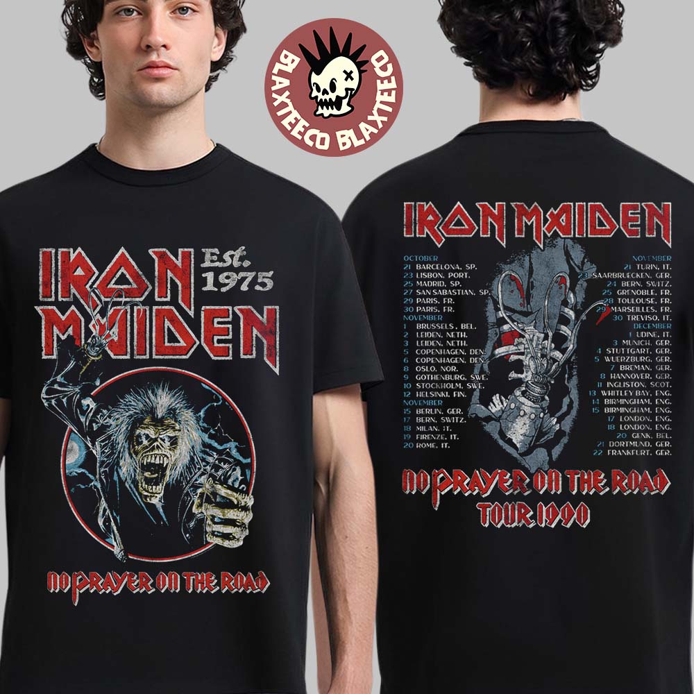 Iron Maiden IM50 Anniversary Collection No Prayer On The Road Tour 1990 T-Shirt Unisex T-shirt, Sweatshirt, Hoodie, Long Sleeve Tee - T-Shirt, Sweatshirt, Hoodie