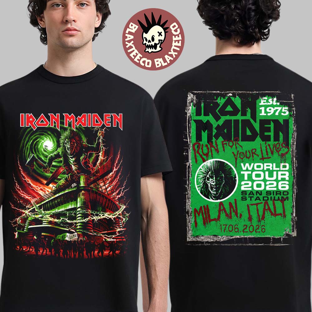 Iron Maiden Italy 2026 Tour Exclusive Event Tee For Milan Italy At San Siro Stadium On 17 June 2026 Forza Maiden Eddie With Axe T-Shirt - T-Shirt, Sweatshirt, Hoodie