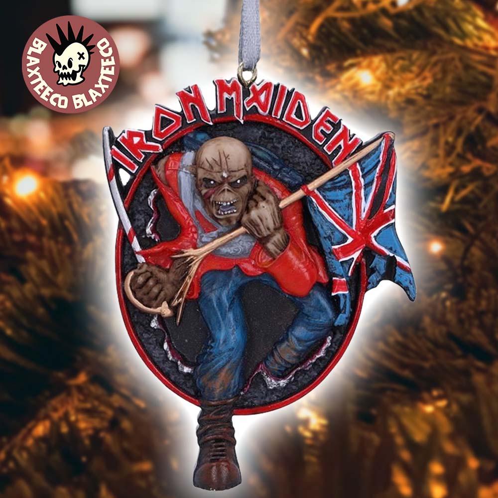 Iron Maiden Monsters Of Rock Holiday 2025 The Trooper Hanging Christmas Ornament Unisex T-shirt, Sweatshirt, Hoodie, Long Sleeve Tee - T-Shirt, Sweatshirt, Hoodie