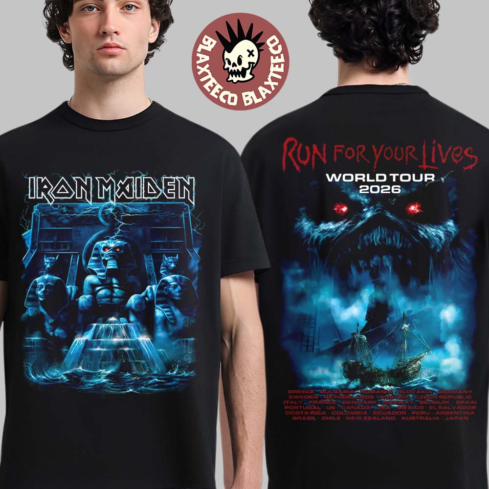 Iron Maiden Run For Your Lives World Tour 2026 Merch Powerslave Mariner T-Shirt Unisex T-shirt, Sweatshirt, Hoodie, Long Sleeve Tee - T-Shirt, Sweatshirt, Hoodie
