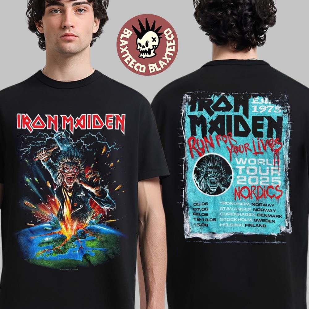 Iron Maiden Run For Your Livs World Tour 2025 Nordics Event Tee Eddie Thor God Of Thunder Art Two Sided Unisex T-Shirt - T-Shirt, Sweatshirt, Hoodie