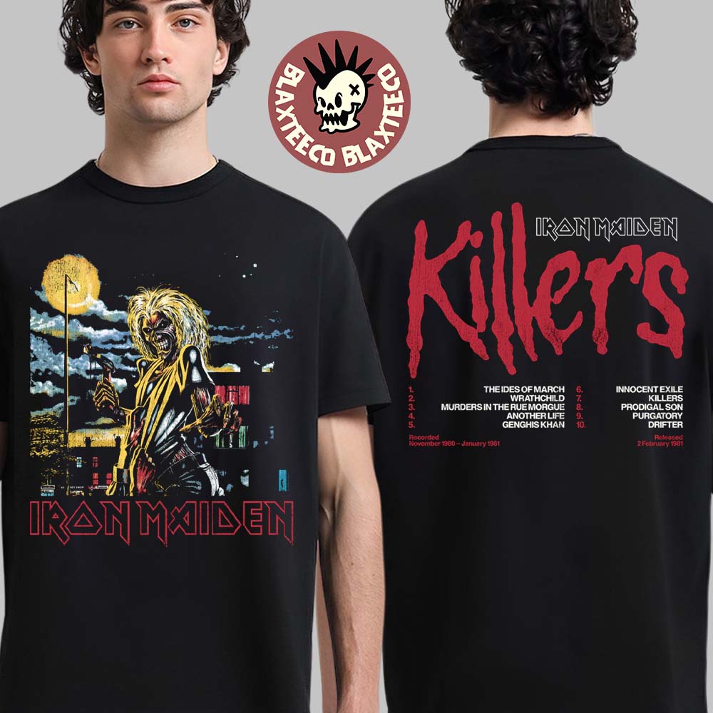 Iron Maiden The new Killers 45th Anniversary Merch Collection Killer Eddie Album Cover With Tracklist T-Shirt - T-Shirt, Sweatshirt, Hoodie