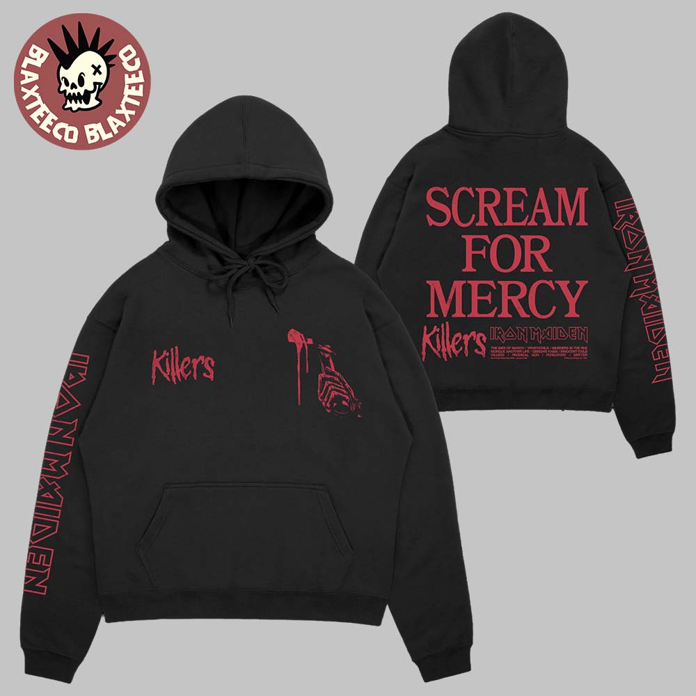 Iron Maiden The new Killers 45th Anniversary Merch Collection Scream For Mercy Hoodie Unisex T-shirt, Sweatshirt, Hoodie, Long Sleeve Tee - T-Shirt, Sweatshirt, Hoodie