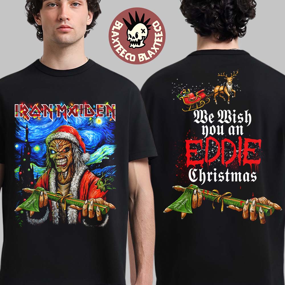 Iron Maiden We Wish You An Eddie Christmas 2025 Eddie Under The Starry Night Deadly Night T-Shirt - T-Shirt, Sweatshirt, Hoodie