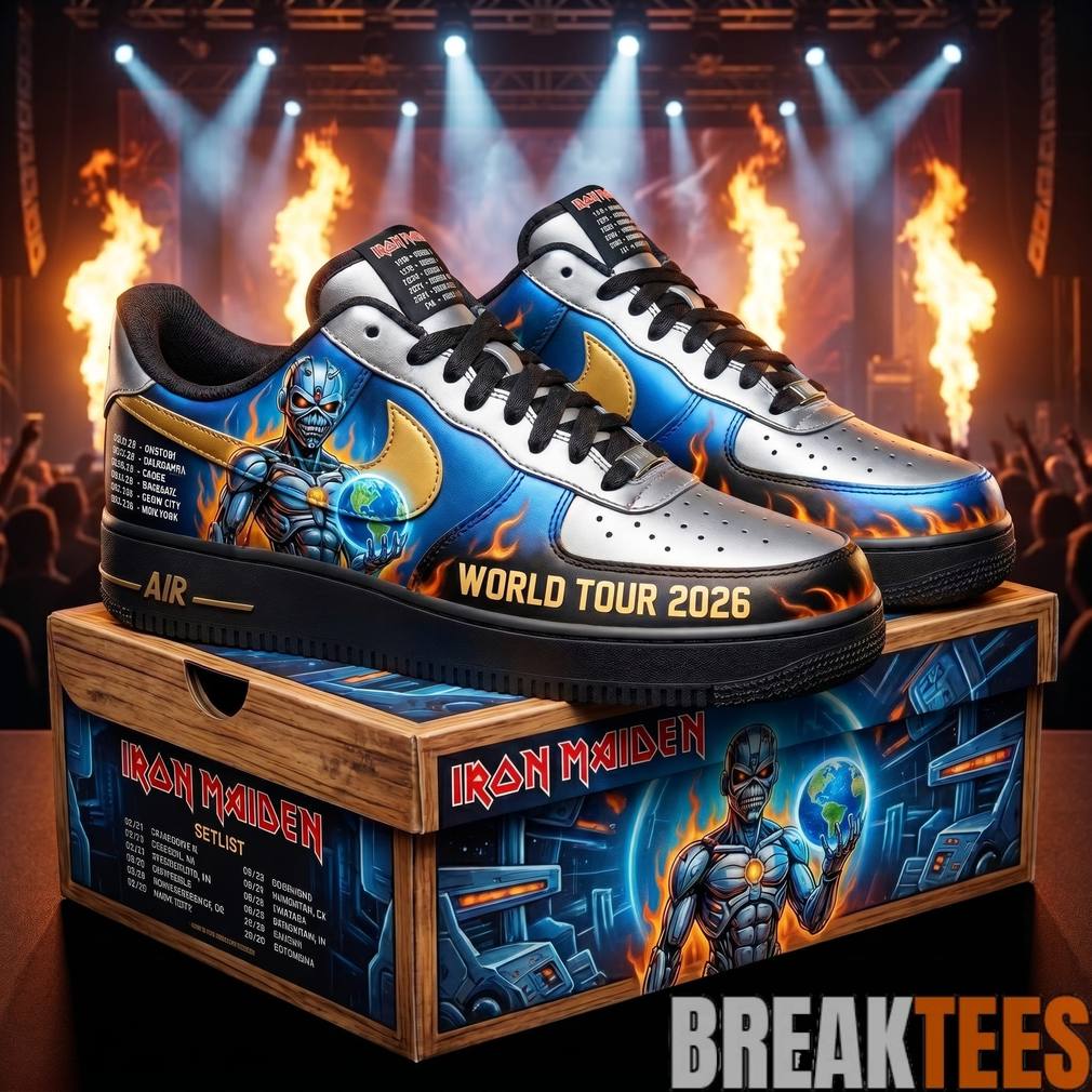 Iron Maiden World Tour 2026 Special Air Force 1 Shoes Unisex T-shirt, Sweatshirt, Hoodie, Long Sleeve Tee - T-Shirt, Sweatshirt, Hoodie