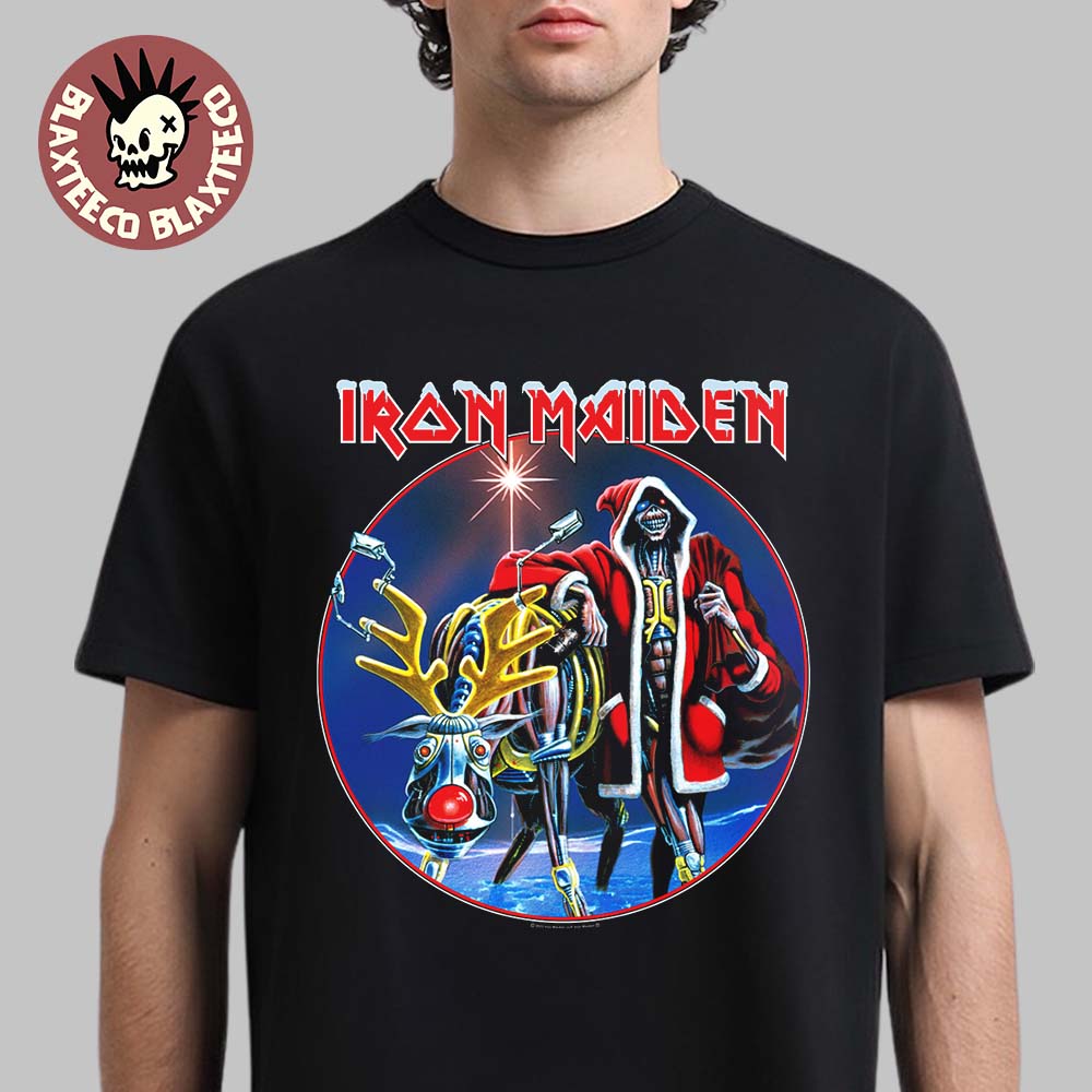 Iron Maiden Xmas Somewhere In Time Santa Eddie Xmas T-Shirt Unisex T-shirt, Sweatshirt, Hoodie, Long Sleeve Tee - T-Shirt, Sweatshirt, Hoodie