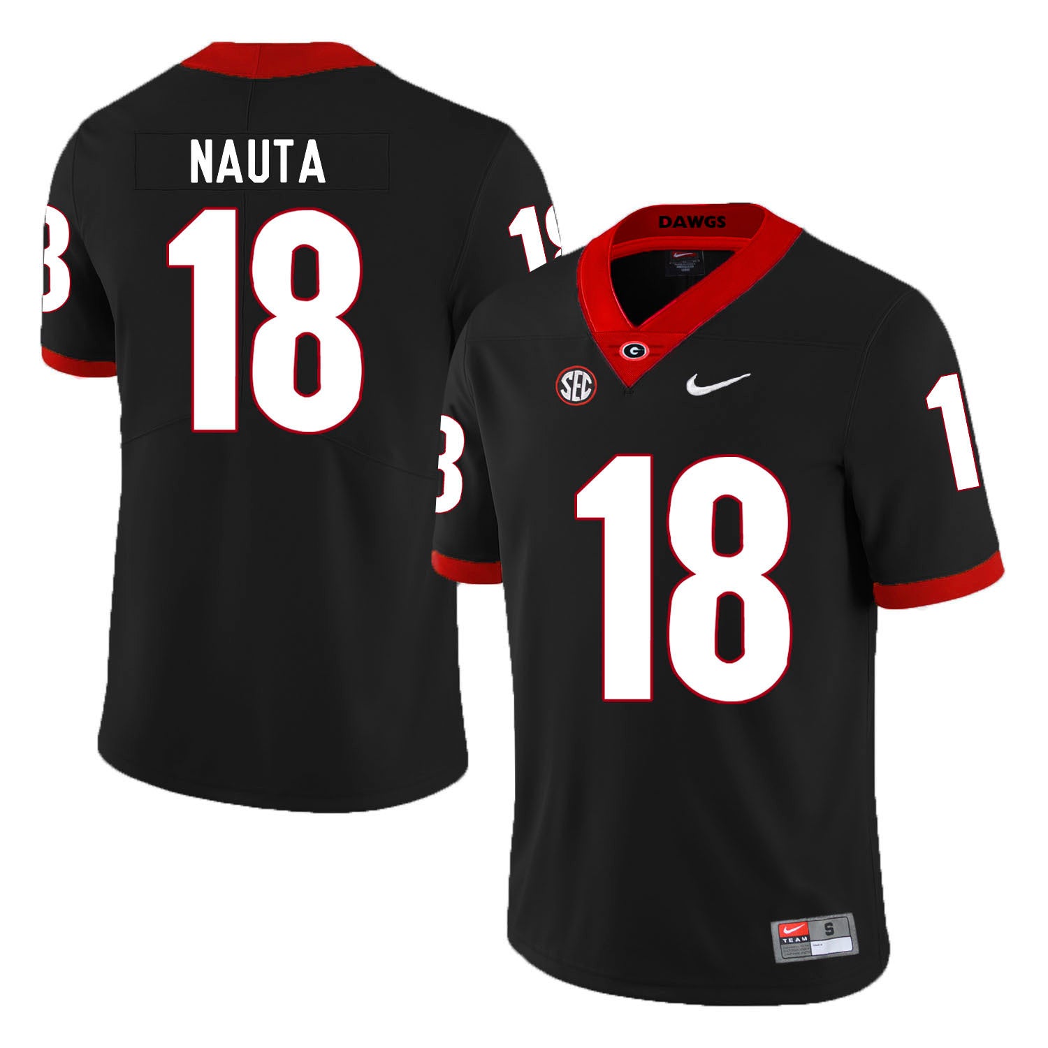 Isaac Nauta 18 Black College Football Jersey football jersey product view 1
