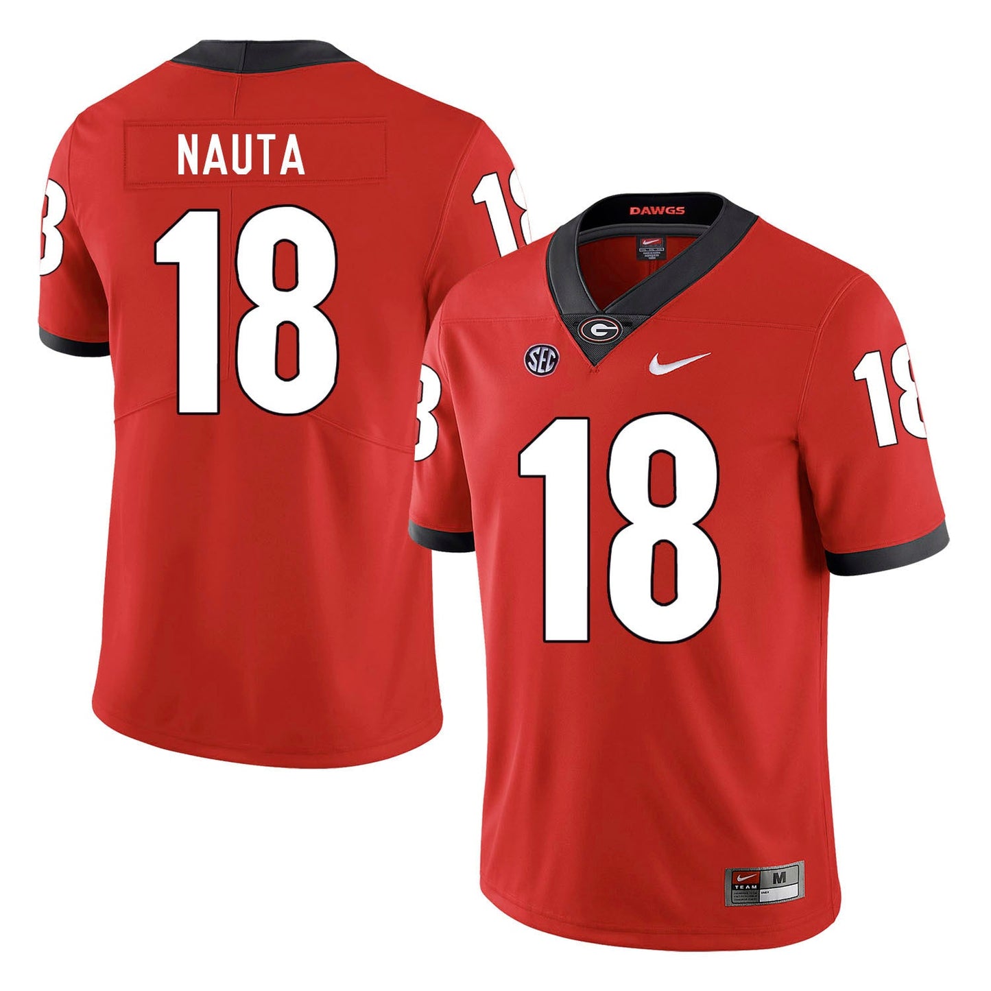 Isaac Nauta 18 Red College Football Jersey football jersey product view 1