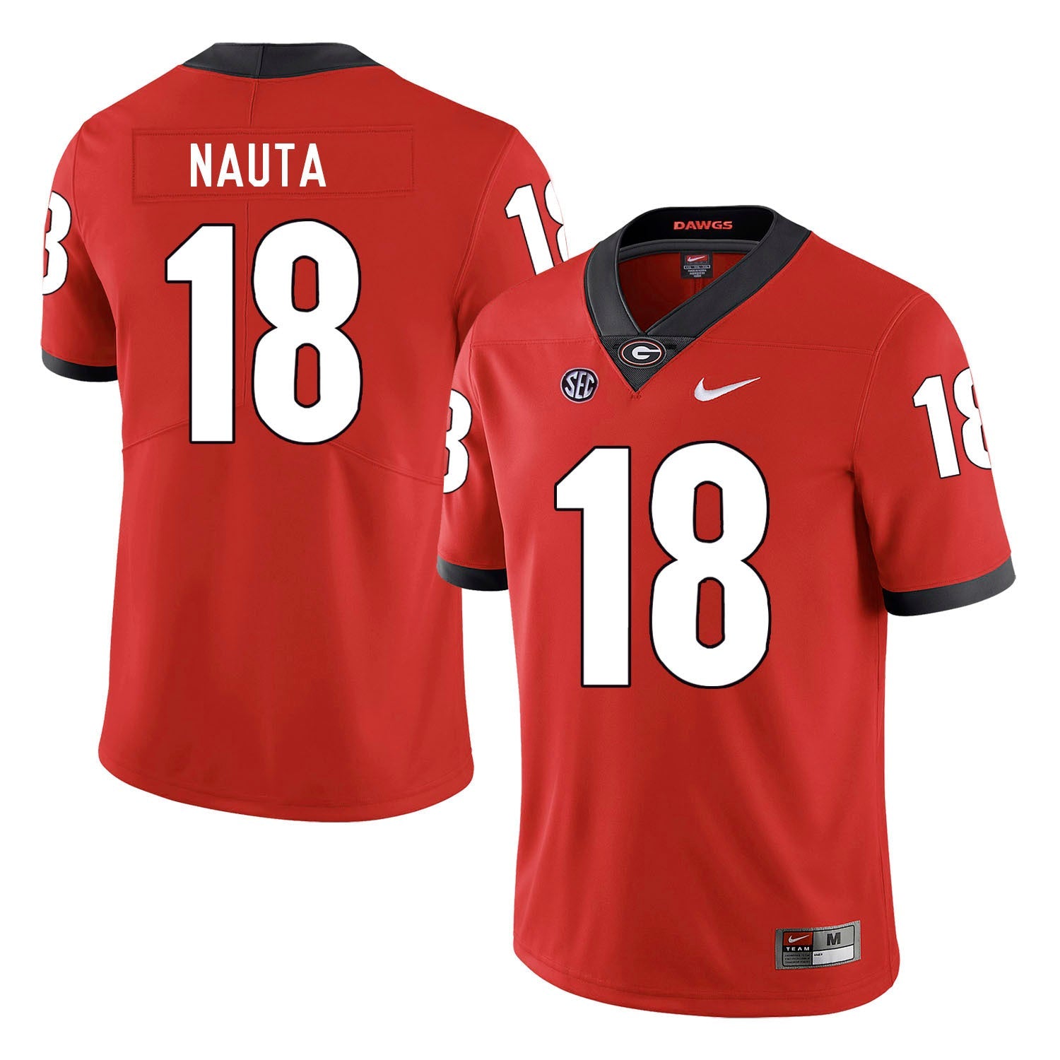 Isaac Nauta 18 Red College Football Jersey football jersey product view 1